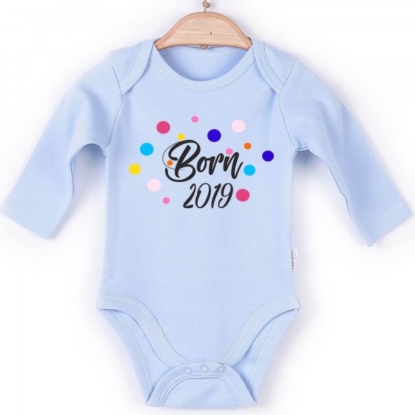 Baby Body Langarm blau Born Konfetti