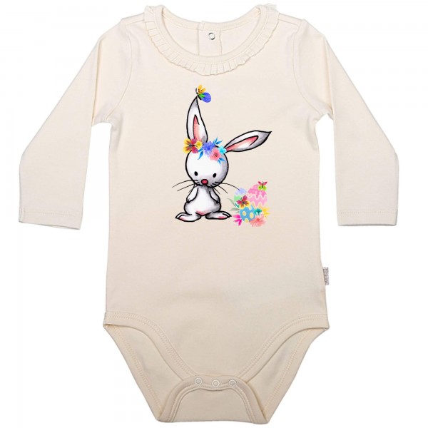 Baby Body Langarm elegant Hase