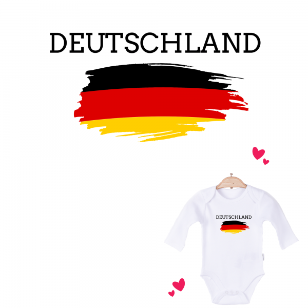 Baby Body langarm weiß Deutschland Fahne