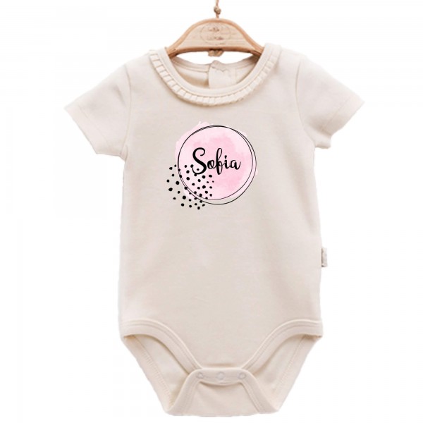 Baby Body kurzarm elegant Name Splash Circle