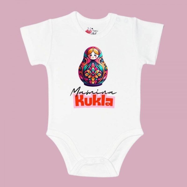 Matryoshka Baby Body kurzarm weiß Mamina Kukla