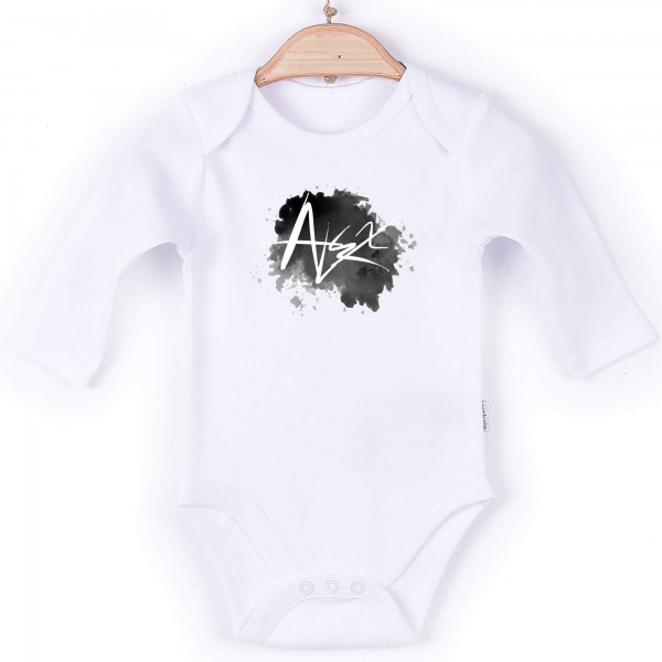 Baby Body Langarm weiß Name Splash Streetstyle