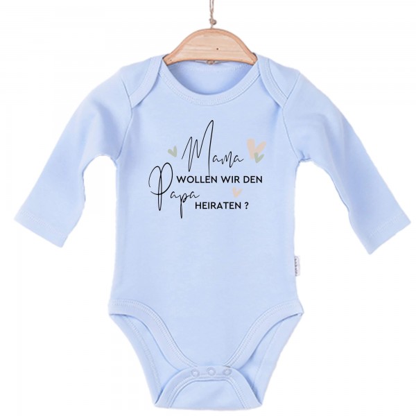 Baby Body langarm blau Mama wollen wir