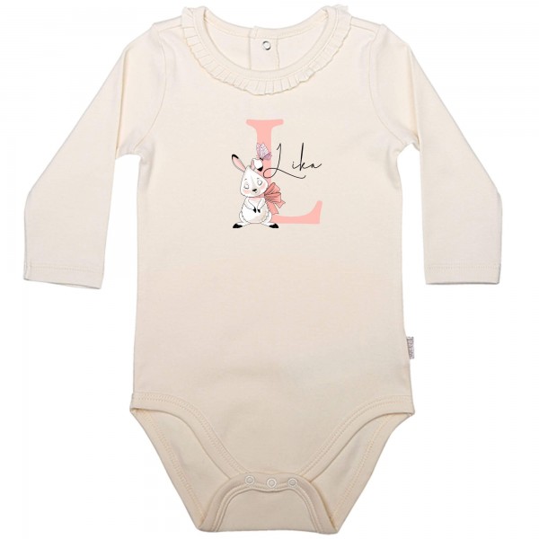 Baby Body langarm elegant Bow Bunny Name