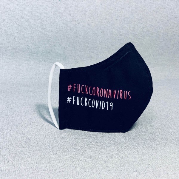 Stoffmaske schwarz #fuckcorona