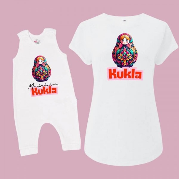 Matryoshka partnerlook mamina 2er-Set Strampler weiß ohne Fuß