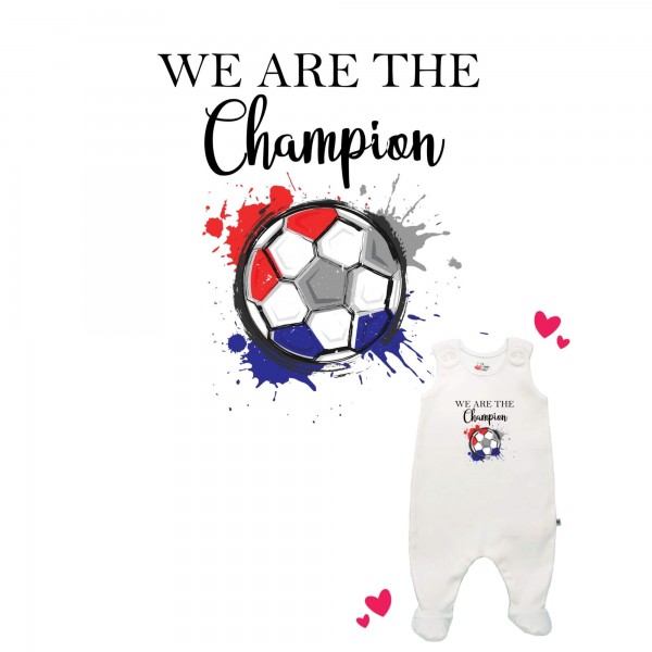 Strampler weiß mit Füßen We are the Champion Kroatien