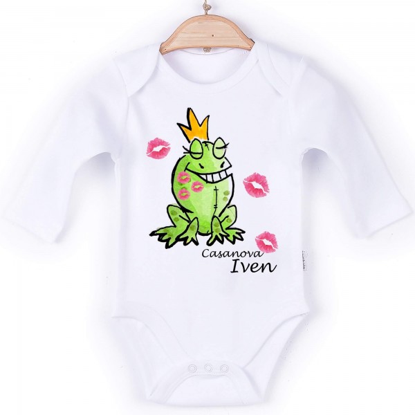 Baby Body Langarm weiß Casanova Name