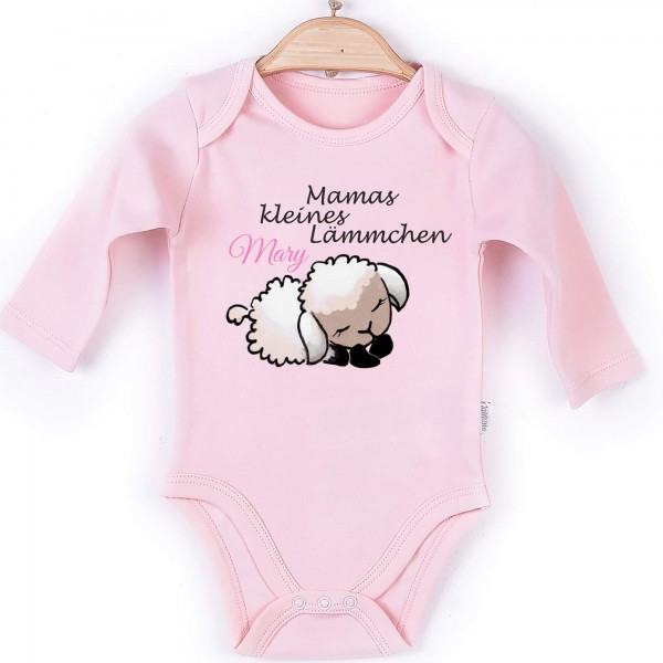 Baby Body Langarm rosa Mamas kleines Lämmchen