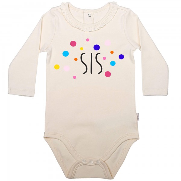 Baby Body Langarm elegant Spruch Sis Konfetti