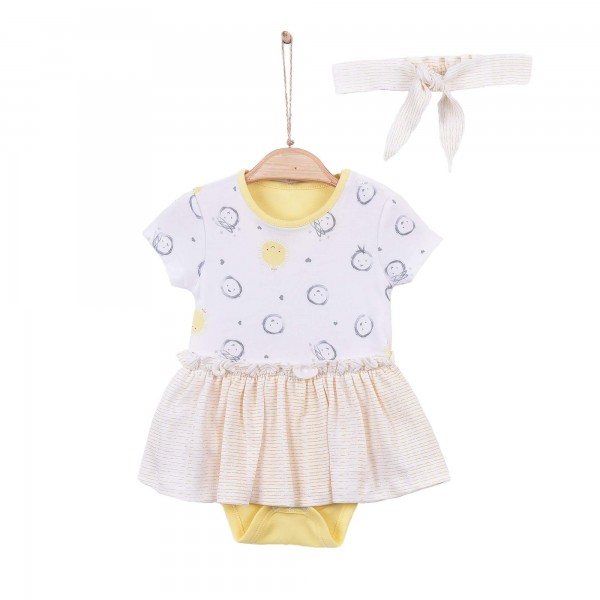 Kitikate Baby Body Yellow mit Haarband