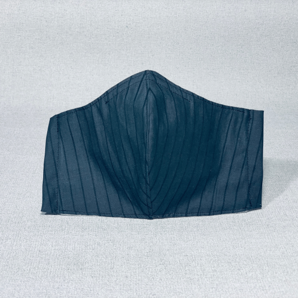 Stoffmaske grau gestreift
