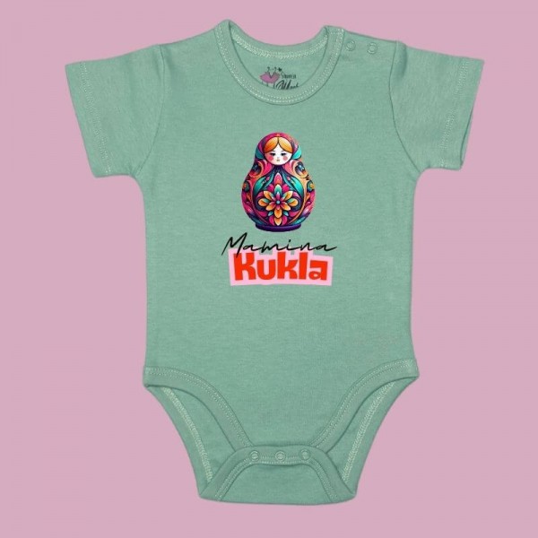 Matryoshka Baby Body kurzarm grün Mamina Kukla