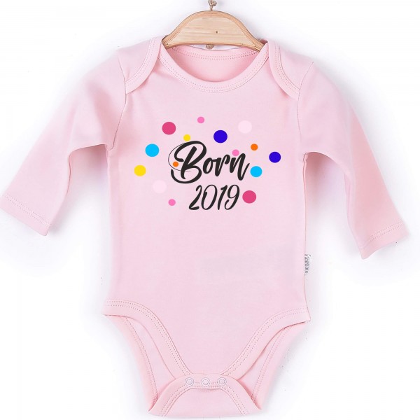 Baby Body Langarm rosa Born Konfetti