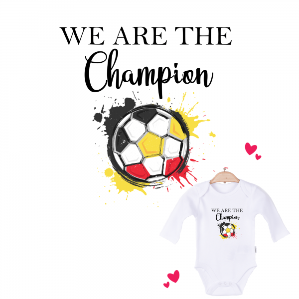 Baby Body langarm weiß We are the Champion Belgien