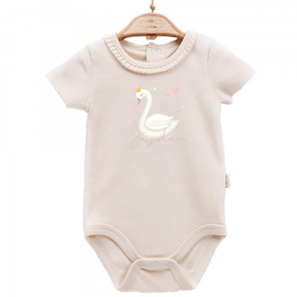 Baby Body kurzarm elegant Schwan Name