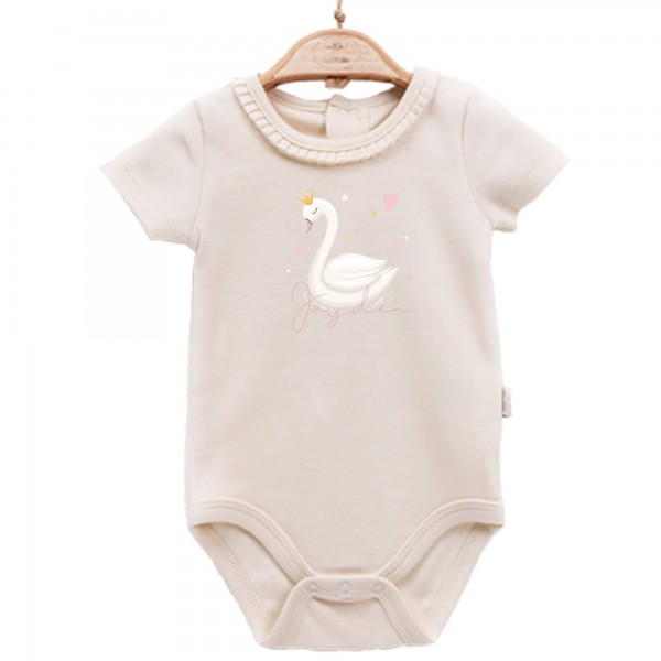 Baby Body kurzarm elegant Schwan Name