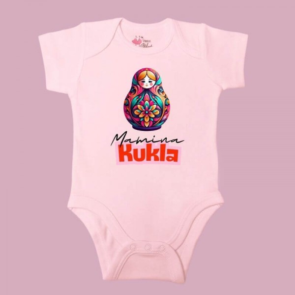Matryoshka Baby Body kurzarm rosa Mamina Kukla Schlupfkragen