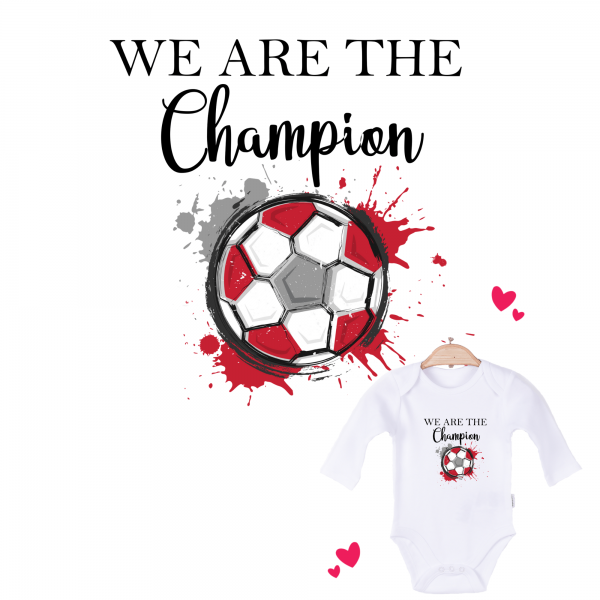 Baby Body langarm weiß We are the Champion Dänemark