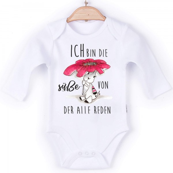 Baby Body Langarm weiß Spruch die Süße