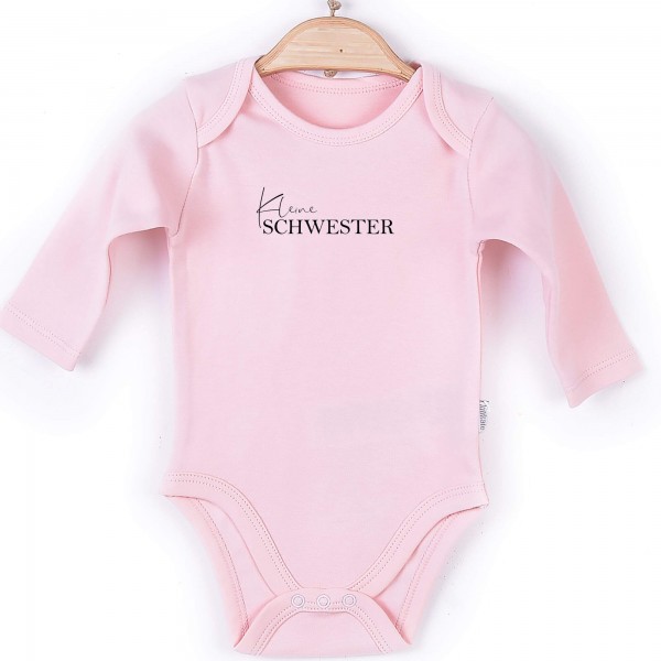 Baby Body Langarm rosa Schwester