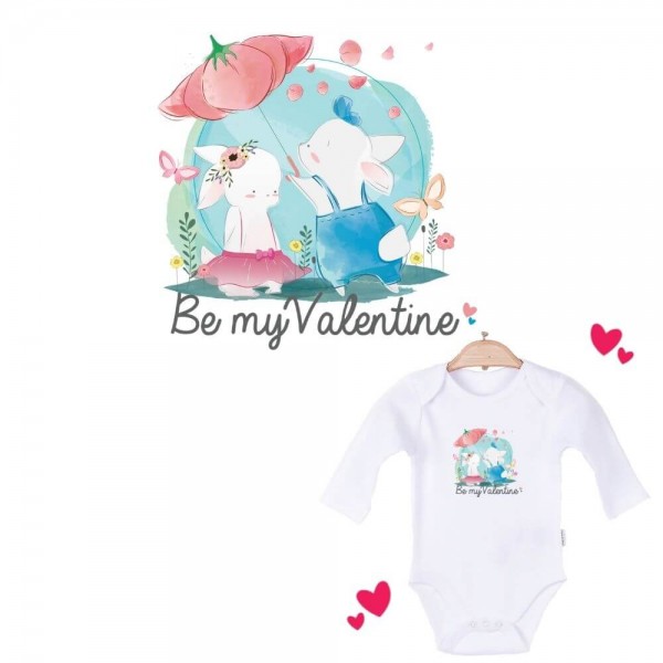 Baby Body langarm weiß Be my Valentine