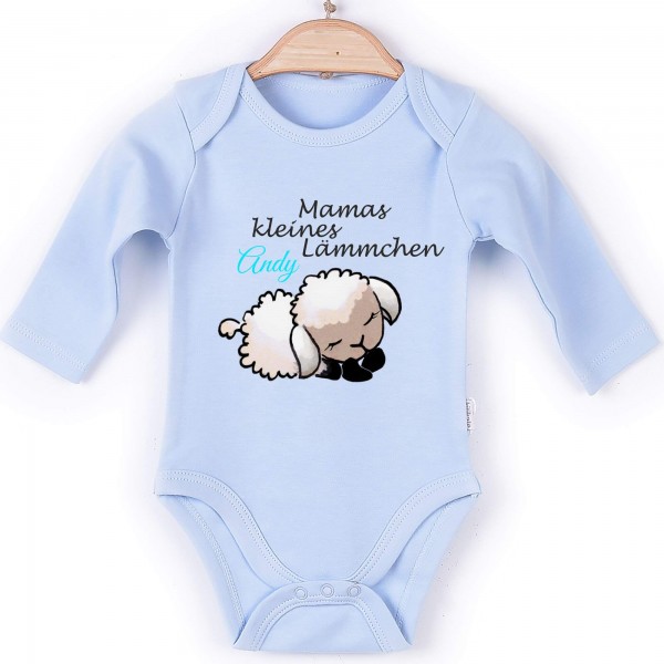 Baby Body Langarm blau Mamas kleines Lämmchen