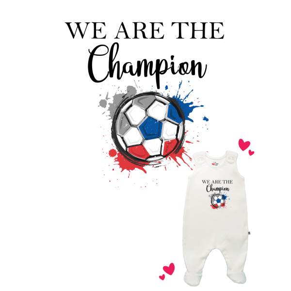 Strampler weiß mit Füßen We are the Champion Russland