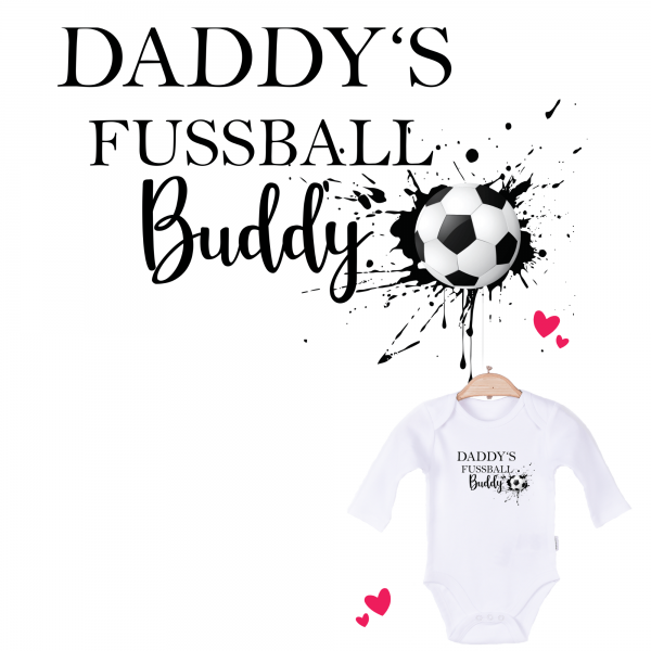 Baby Body langarm weiß Daddys Fussball Buddy