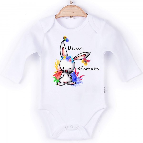 Baby Body Langarm weiß kleiner Osterhase