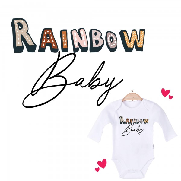 Baby Body langarm weiß Rainbow