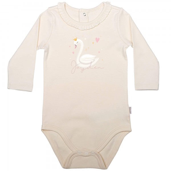 Baby Body langarm elegant Schwan Name