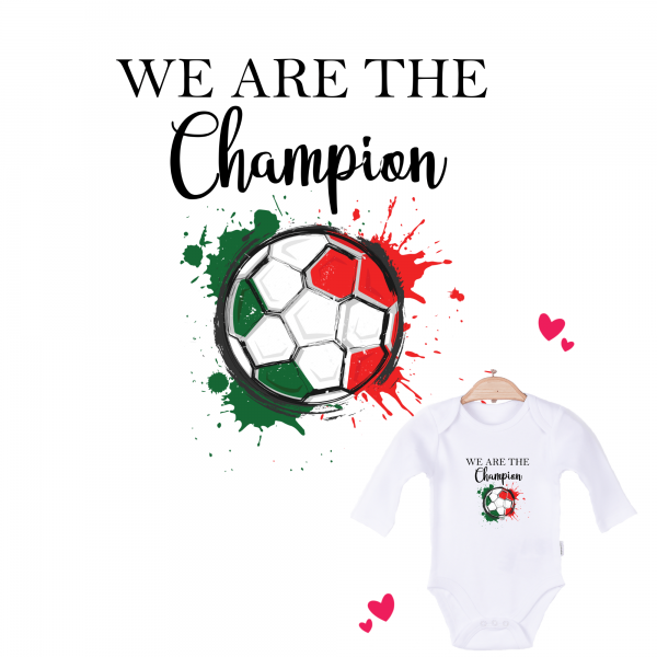 Baby Body langarm weiß We are the Champion Italien