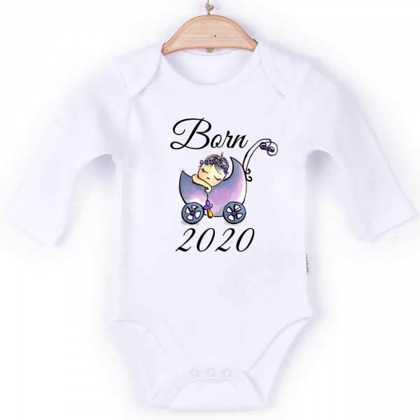 Baby Body Langarm weiß Born Boy