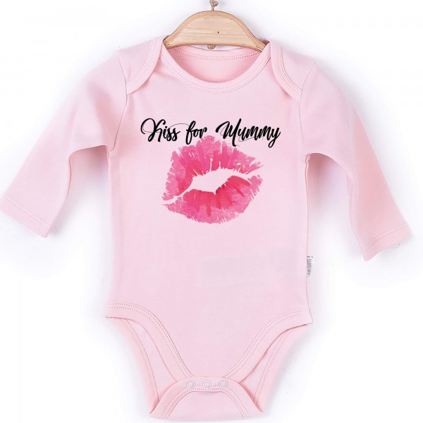 Baby Body Langarm rosa Kiss for Mummy