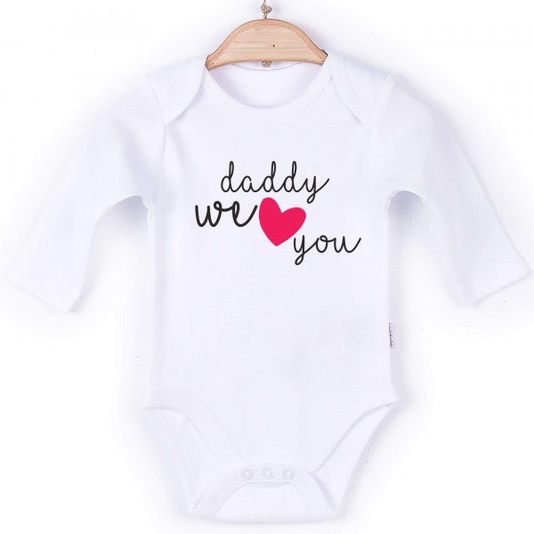 Baby Body Langarm weiß Daddy we love you