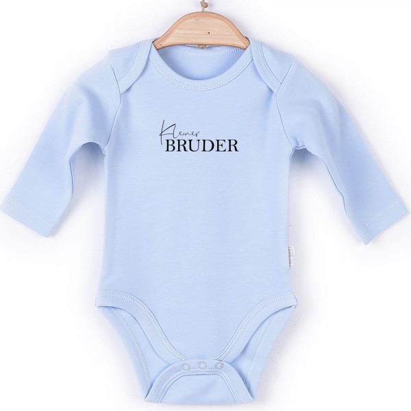 Baby Body Langarm blau kleiner Bruder