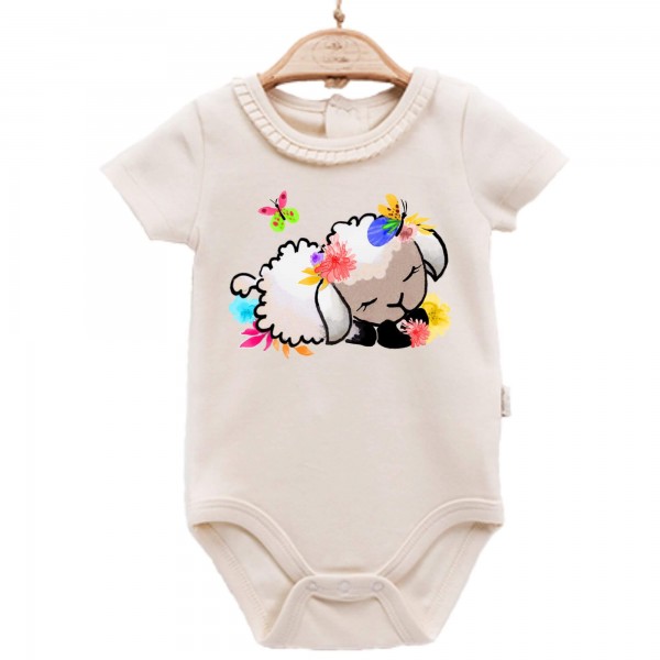 Baby Body kurzarm elegant Lämmchen