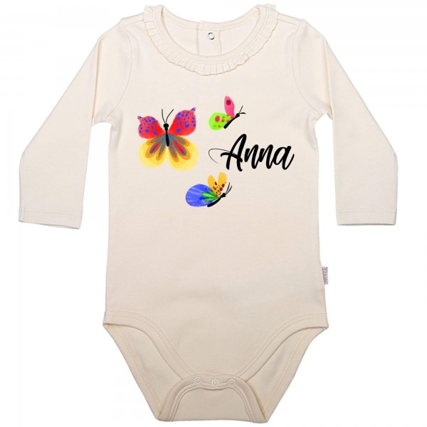 Baby Body Langarm elegant Schmetterling