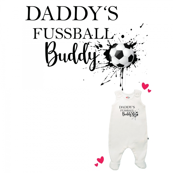 Strampler weiß mit Füßen Daddys Fussball Buddy