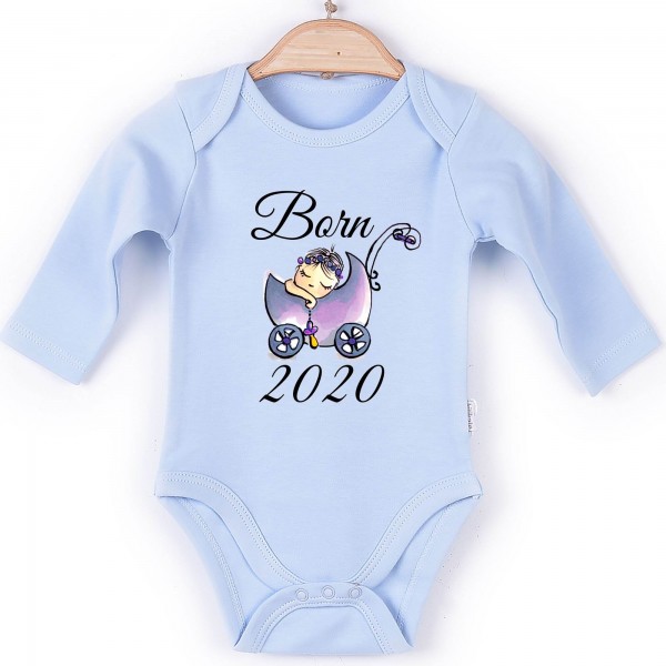 Baby Body Langarm blau Born Boy