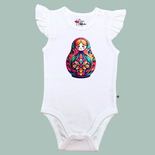 Matryoshka Baby Body Rüschenärmel klassisch
