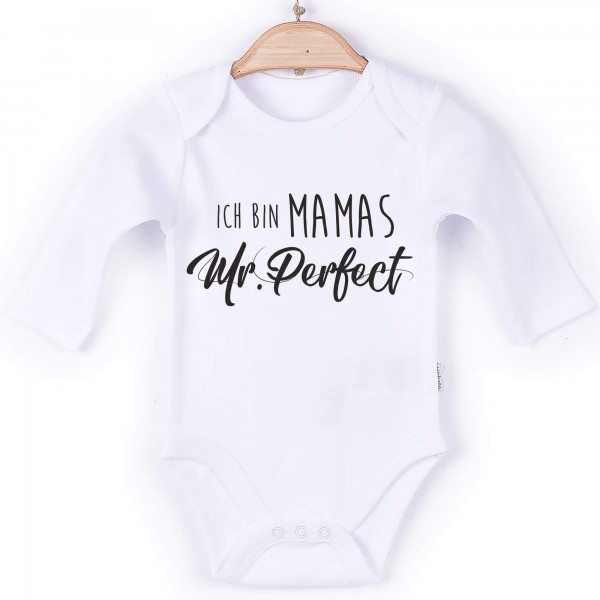 Baby Body Langarm weiß Spruch Mr.Perfect