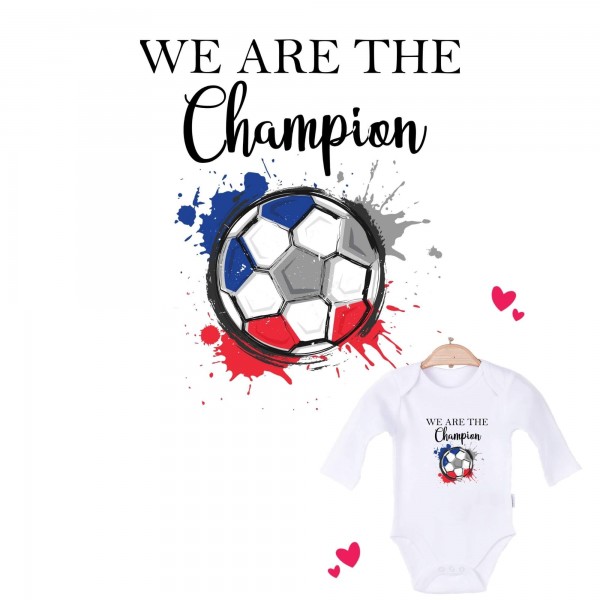 Baby Body langarm weiß We are the Champion Frankreich