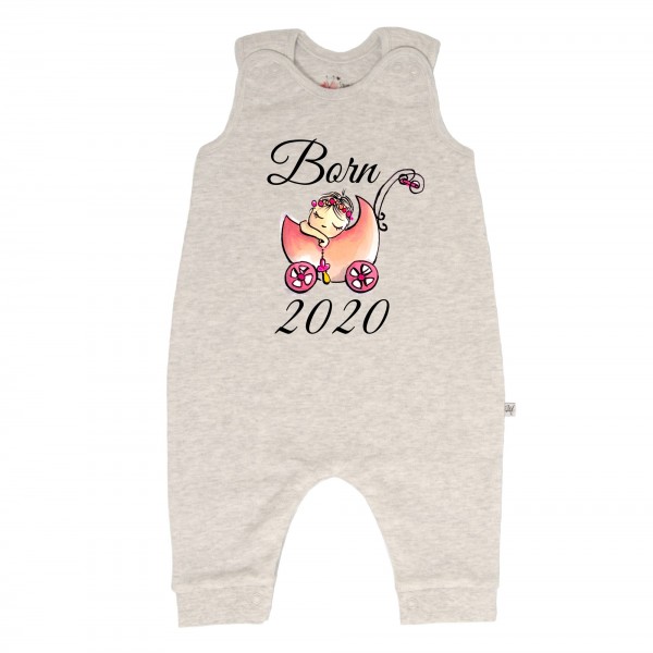 Strampler grau ohne Füße Born Girl