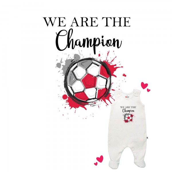 Strampler weiß mit Füßen We are the Champion Polen