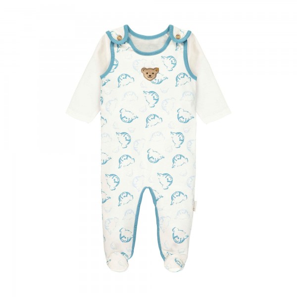 Steiff Set Strampler+Tshirt langarm blau