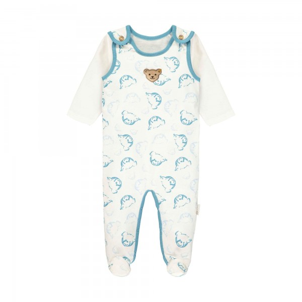 Steiff Set Strampler+Tshirt langarm blau