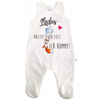 Strampler weiß mit Füßen Fuchs Ladies haltet euch Strampler weiß mit Füßen Fuchs Ladies haltet euch