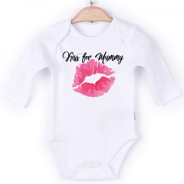 Baby Body Langarm weiß Kiss for Mummy